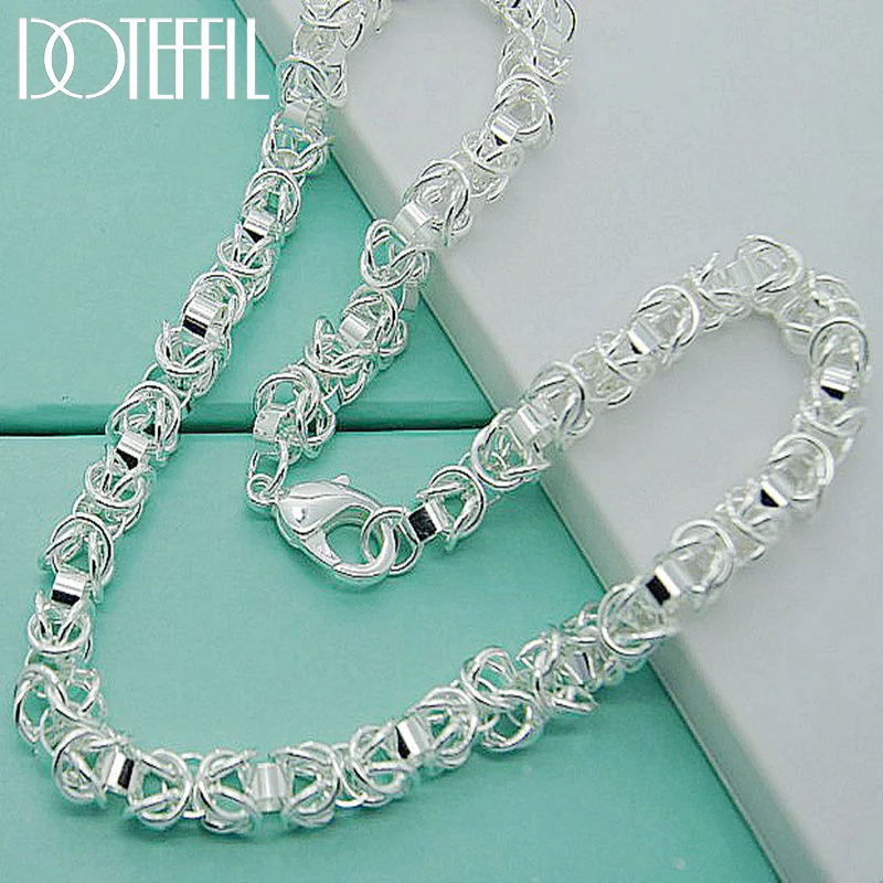 DOTEFFIL 925 Sterling Silver 7mm 20 inches Chain Necklaces For Men Women Jewelry