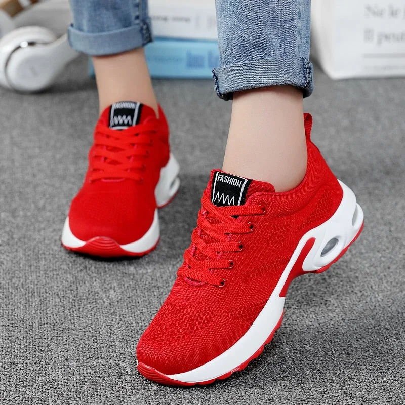 Ladies Trainers Casual Mesh Sneakers Pink Women Flat Shoes Lightweight Soft Sneakers Breathable Footwear Basket Shoes Plus Size
