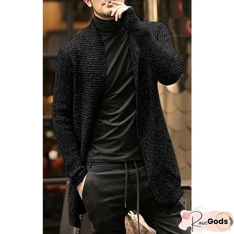 Long Sleeve Knitted Cardigan Windbreaker Jacket