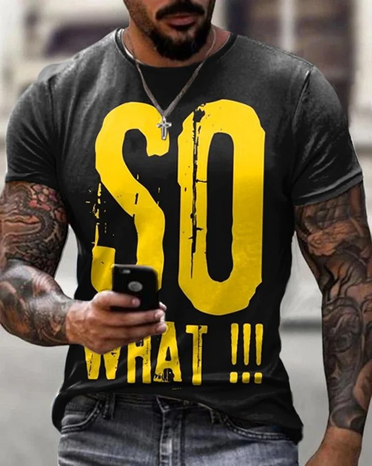 Men's T-Shirt 3D Print Short Sleeve Casual Tops