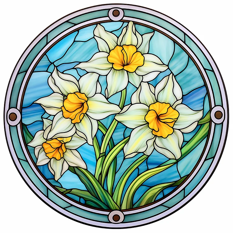 Stained Glass Flower - Full Round - Diamond Painting (30*30cm)