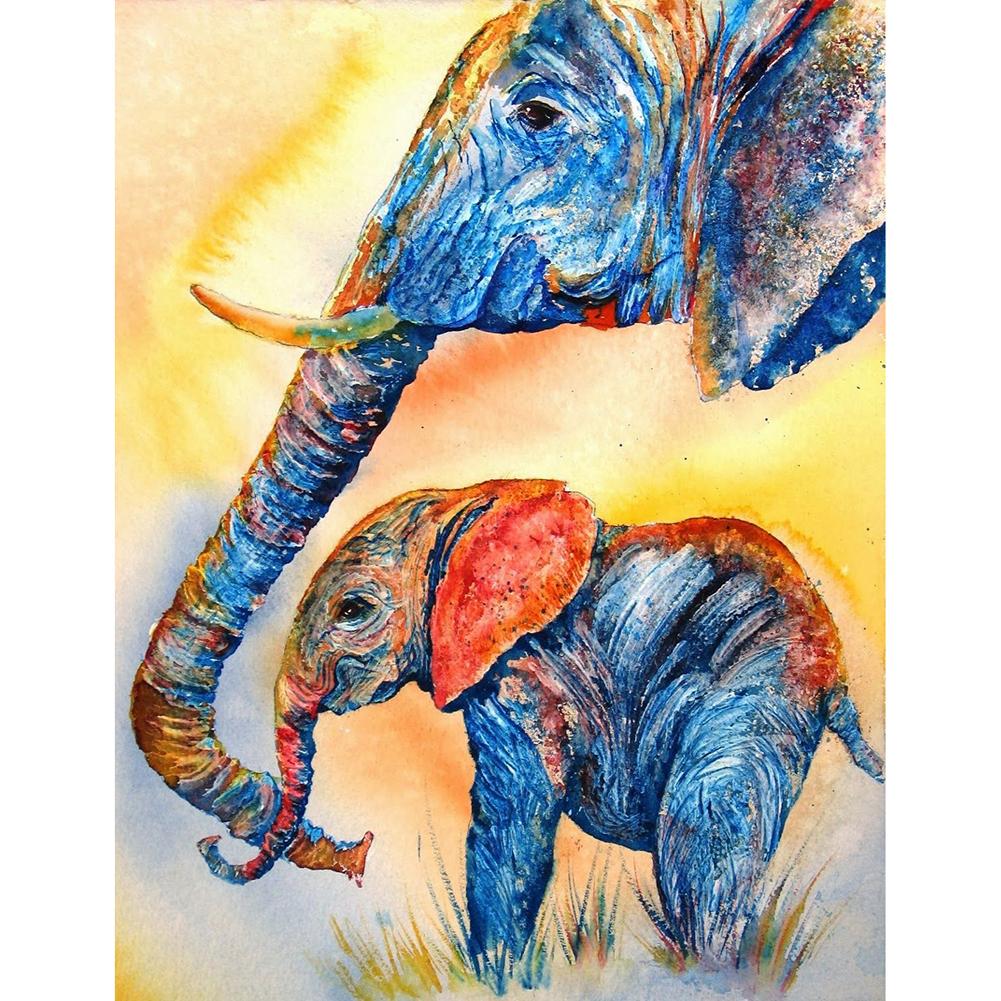 

30*40CM - Elephant - Round Drill Diamond Painting, 501 Original