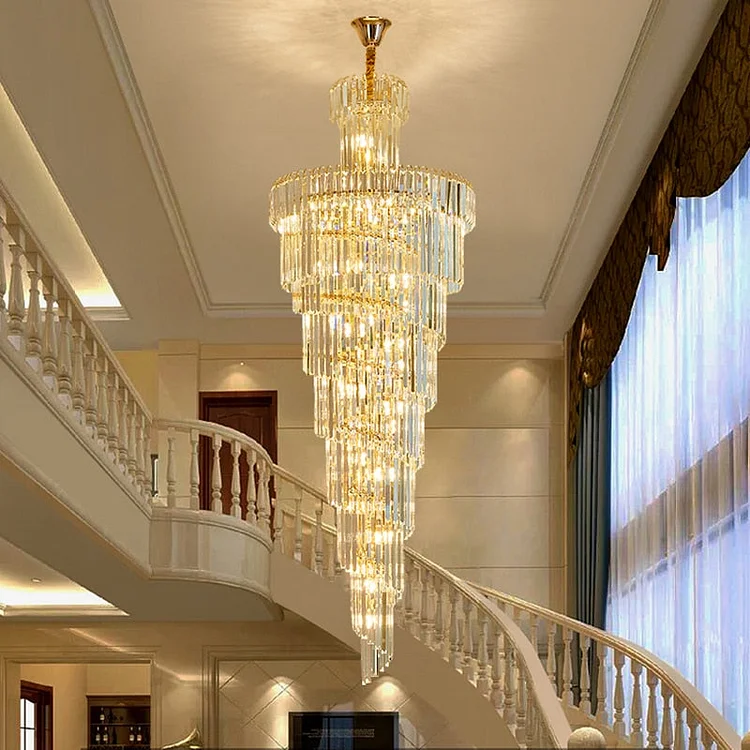 Luxury modern crystal chandelier for staircase, hall, lobby, stairwell