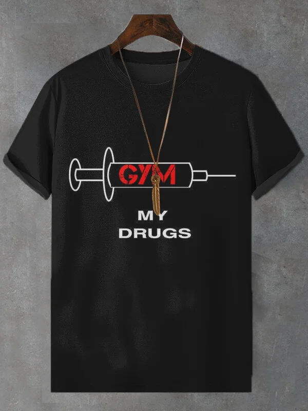 Men's The Gym Is My Drug Art Print T-Shirt