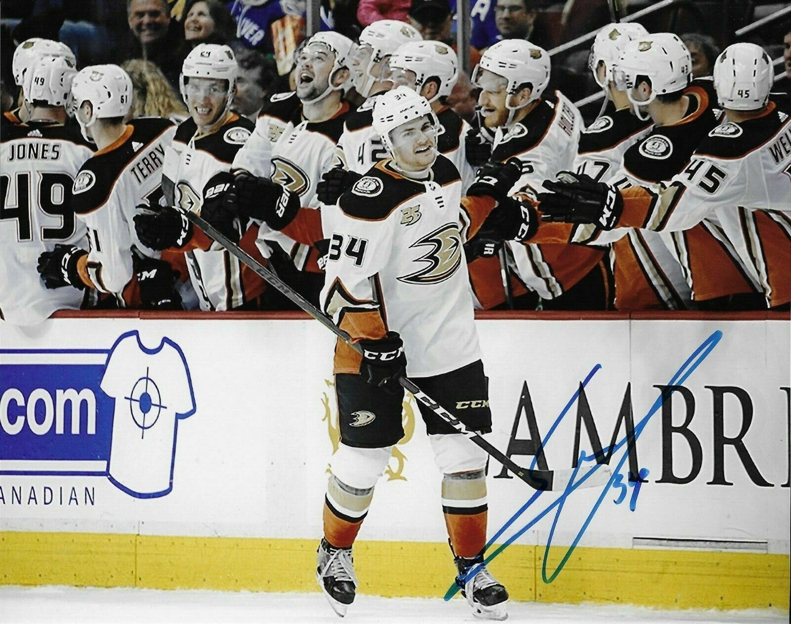 Anaheim Ducks Sam Steel Autographed Signed 8x10 NHL Photo Poster painting COA