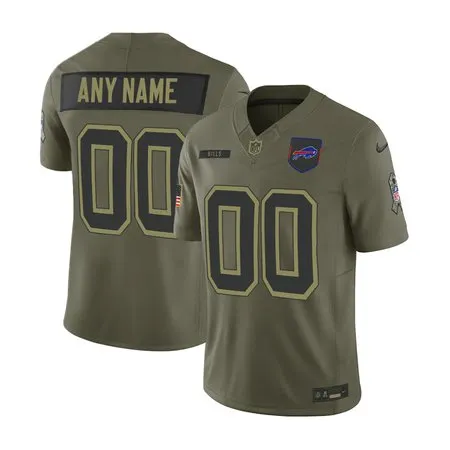 Youth's Buffalo Bills Custom Olive 2025 Salute to Service Retired Limited Jersey