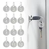 [US Local Warehouse] 25mm Number Tags with Rings 304 Stainless Steel Key ID Tag Hollow Round Metal Numbered Labels 1 To 500 for Restaurant Bar and Cafes