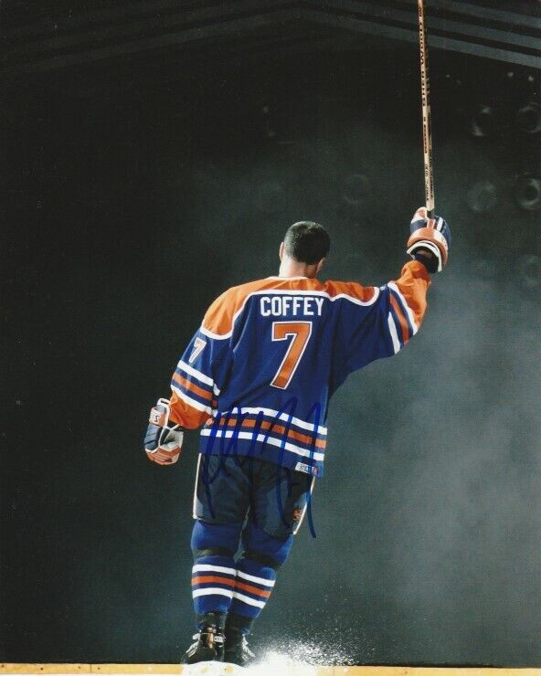 PAUL COFFEY SIGNED EDMONTON OILERS JERSEY RETIREMENT 8x10 Photo Poster painting! Autograph PROOF