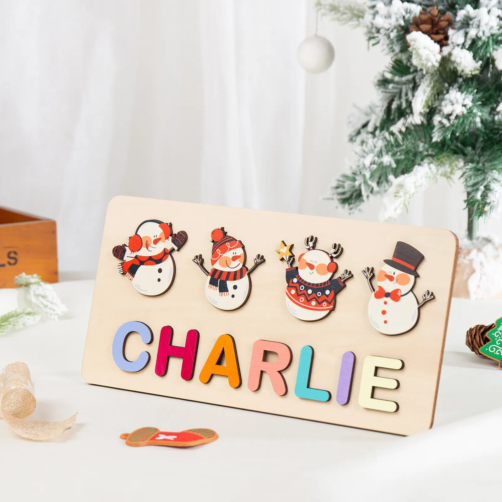 Personalized Wooden Name Puzzle, Custom Animals Wood Puzzle with Kids ...