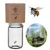 Carpenter Bee Trap Nature Hanging Wood Trap with Glass Jar for Garden Yard Patio