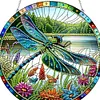 (Upgrade Size)DIY Double Sided Effect Diamond Painting Hanging Pendant Kit (Dragonfly)