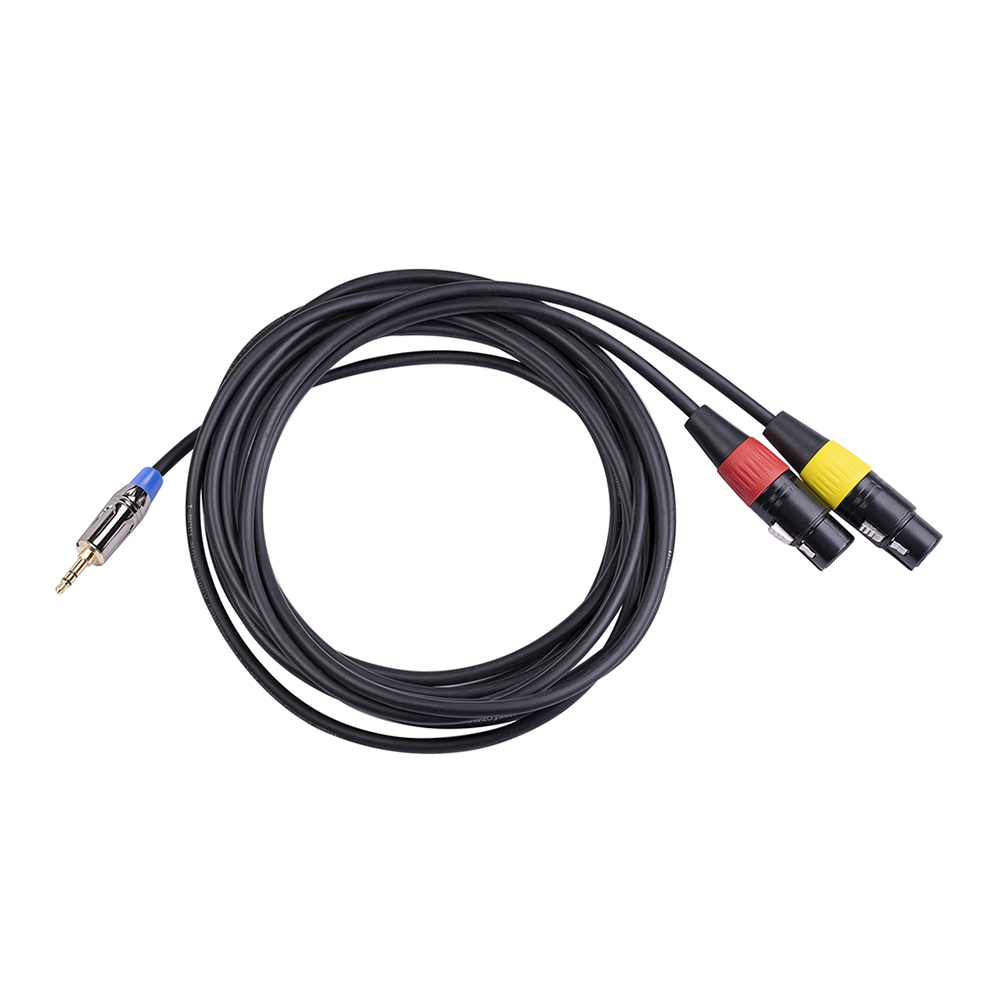 

3.5mm Male to Dual XLR Audio Cable 300cm Long Y-Splitter Microphone Cord, 501 Original