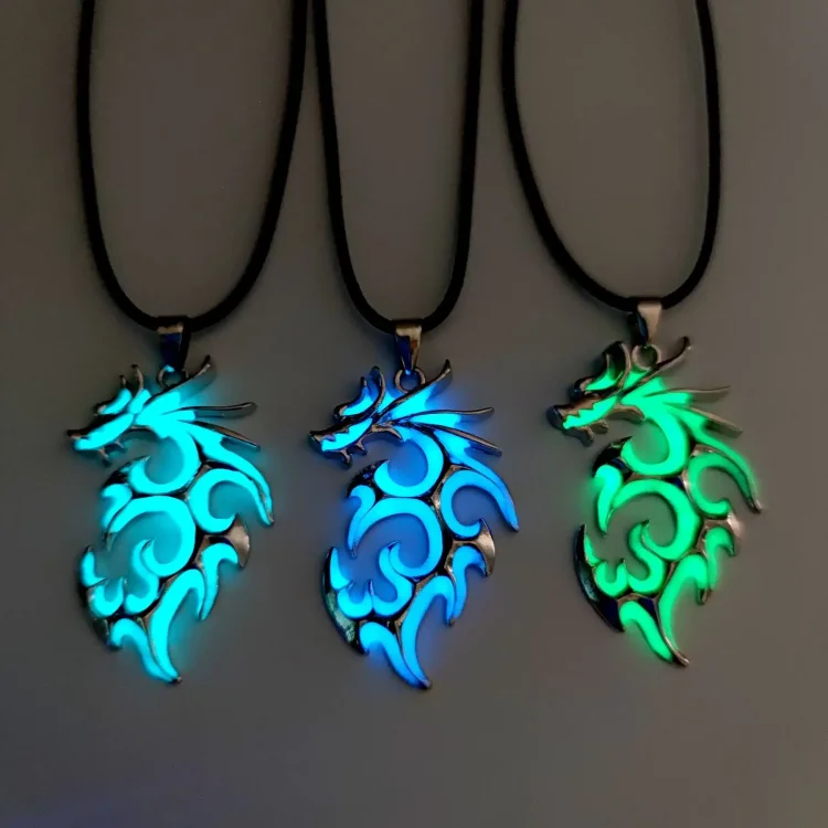 DRACONIC VICTORY GLOW IN THE DARK PENDANT NECKLACE DRAGON SYMBOL