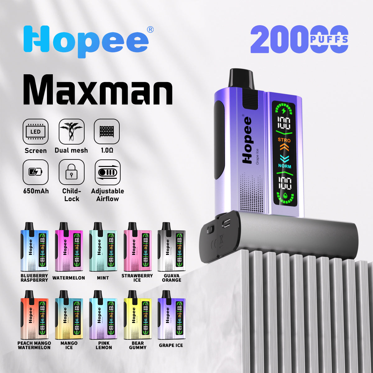 HOPEE Maxman 20000 Puffs Disposable Vape Wholesale HOPEE OPVape