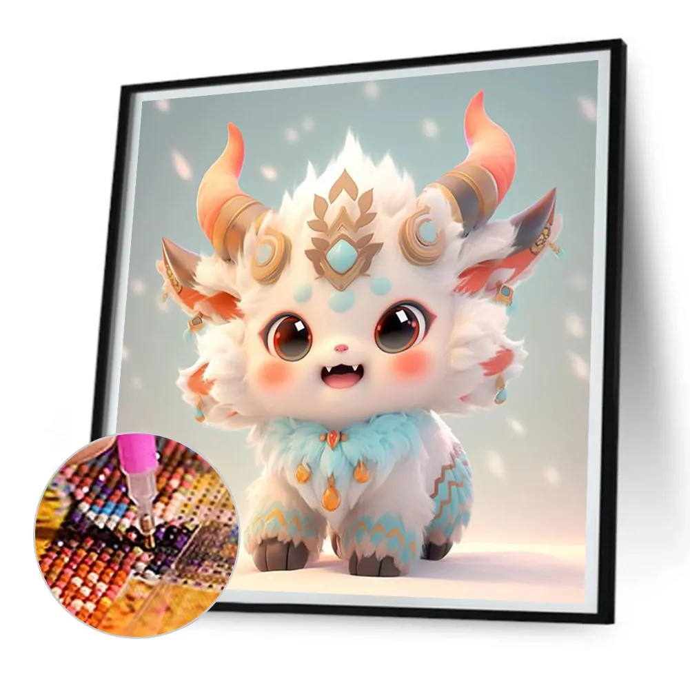 Full Round Diamond Painting 30*30cm - Cute Nian Beast