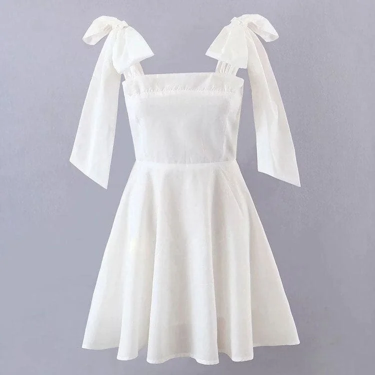 White Fairy Bow Tie Dress