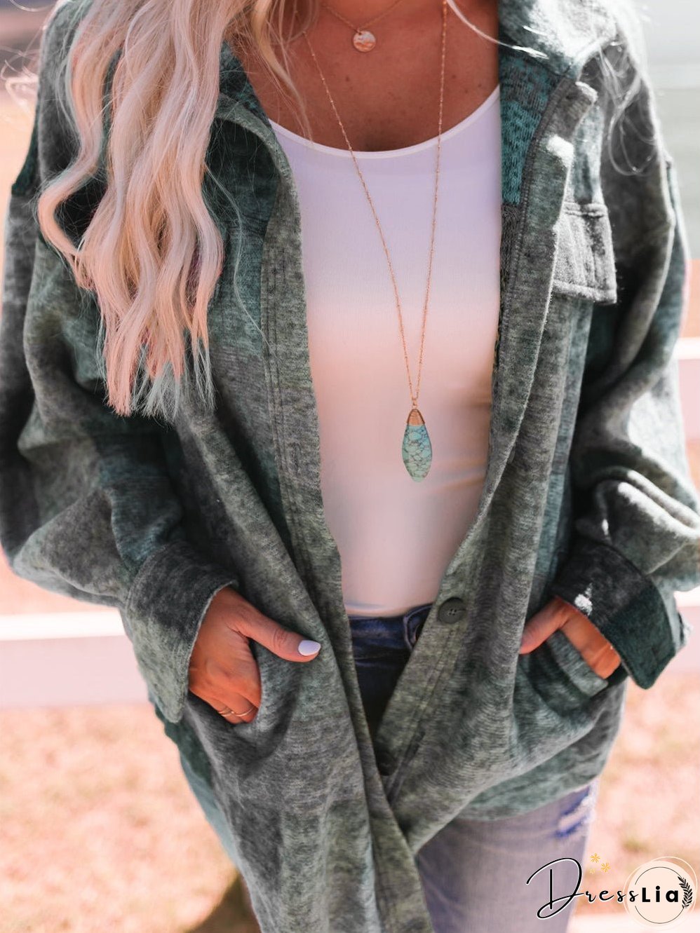 Plaid Multicolor Oversized Shacket with Button Details