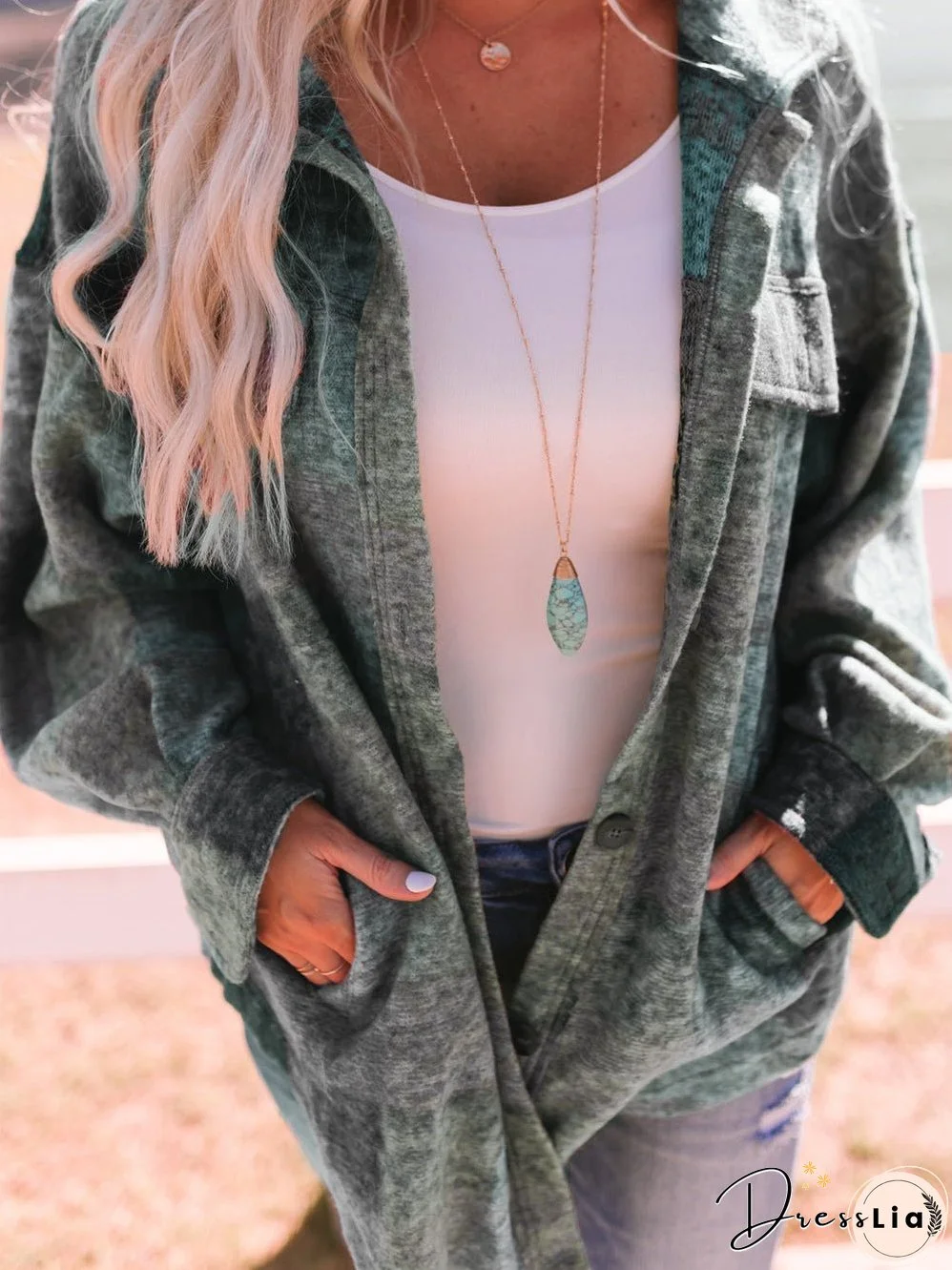 Plaid Multicolor Oversized Shacket with Button Details