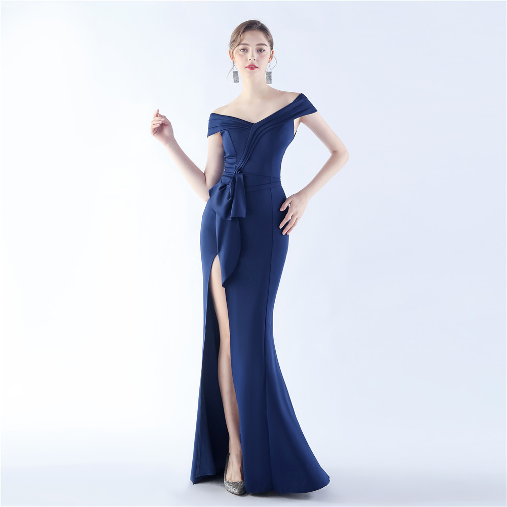 Classic Satin Off Shoulder Long Evening Dress - Elegant & Timeless - Ootddress Classic Satin Off Shoulder Long Evening Dress - Elegant & Timeless - Ootddress