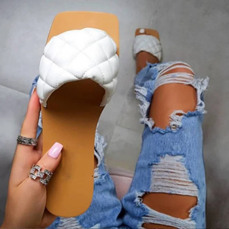 Women's Chic Slippers Flat Heel Leather Braid Sandals