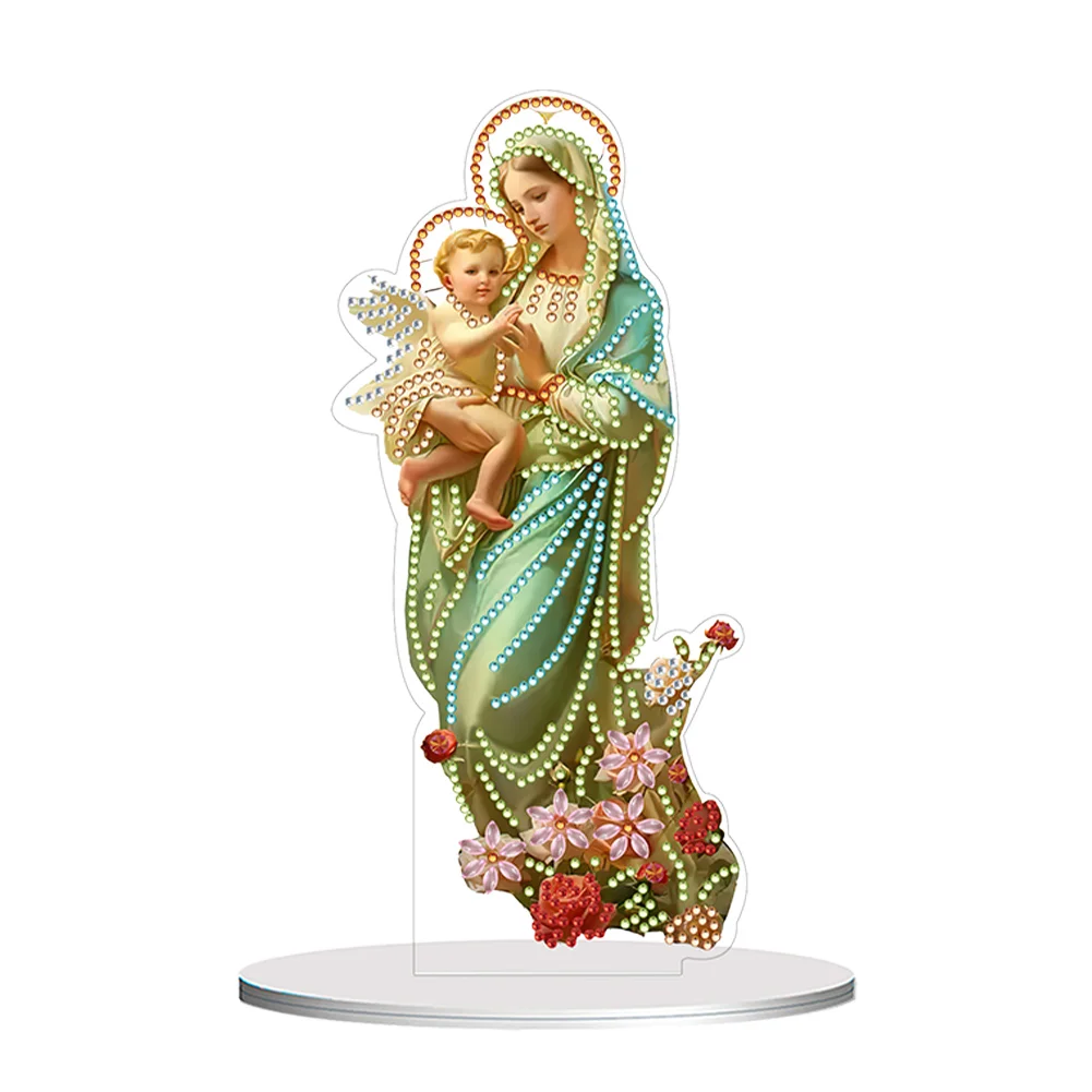 DIY Holy Mother Angel Acrylic Special Shape Diamond Painting Tabletop Ornaments Kit