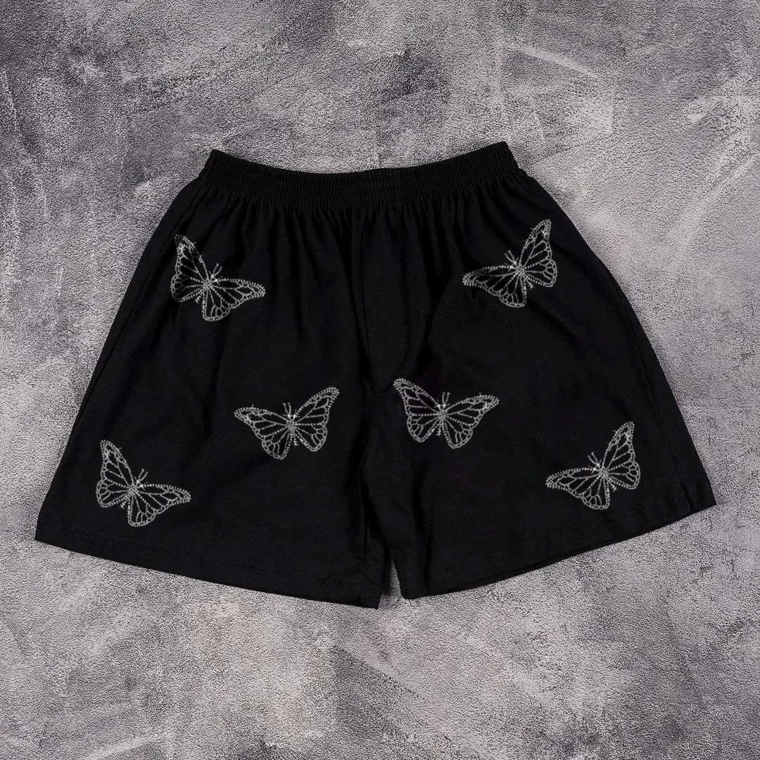 Casual Butterfly Print Loose Versatile Shorts