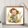 >SALE<Full Embroidery Eco-cotton Thread 18CT Printed Farm Baby Cross Stitch Kit25x25cm