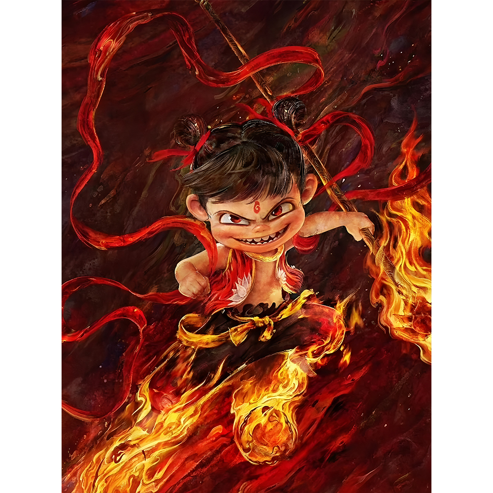 Nezha 30*40cm(canvas) full round drill diamond painting