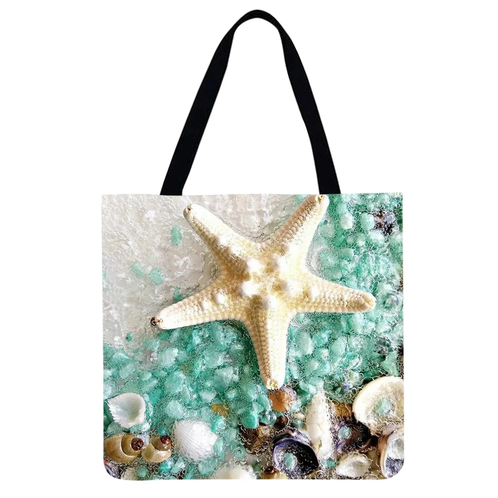 Linen Tote Bag -Starfish shell