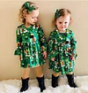Kid Baby Girl Long Flare Sleeve Floral Christmas Dress
