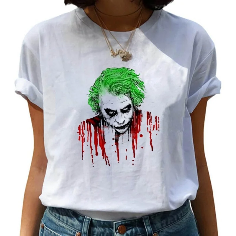 Women Joaquin Phoenix Harajuku Chucky Horror Tshirt Female Funny Joker T Shirt Ulzzang Cartoon T-shirt Graphic Fashion Top Tee