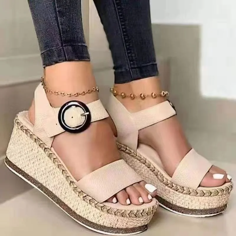 Sommer Platform Sandals Fashion Women Strap Gladiator Sandal Wedges Shoes Casual Woman Peep Toe Wedge Sandals  Mujer