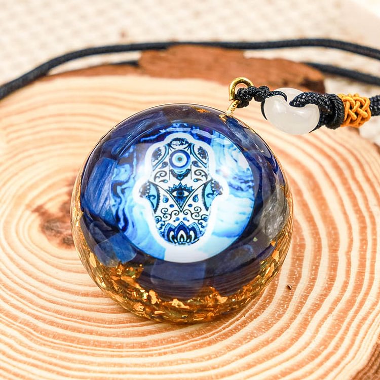 Natural Kyanite Transform Hamsa Necklace