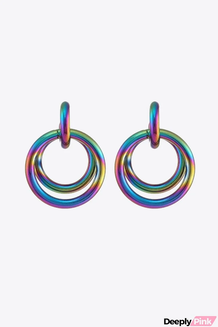 Multicolored Double Hoop Earrings