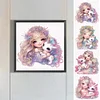 Fille rose licorne-partial sp&eacute;cial diamant peinture-30 * 30cm