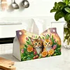Large Size DIY Twin Kittens Bloom Diamond Painting Tissue Box