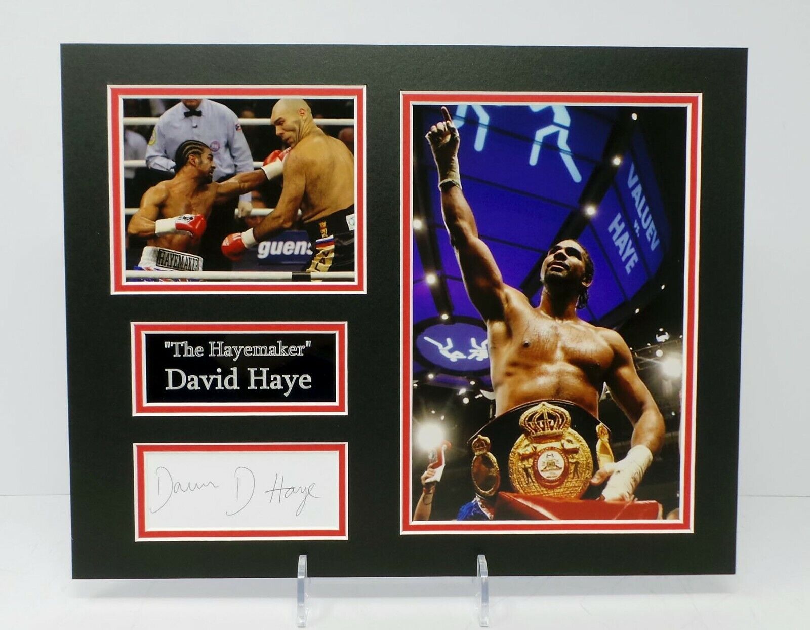 David HAYE RARE Signed Mounted Photo Poster painting Display A AFTAL RD COA World Champion Boxer