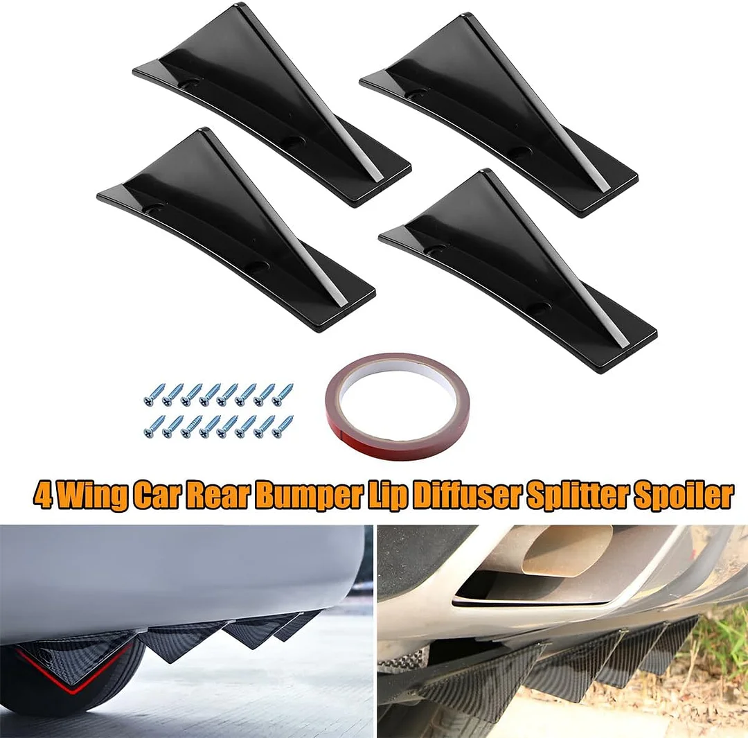4pcs Car Lower Bumper Lip Diffuser, Anti-collision Accessories Spoiler Protector