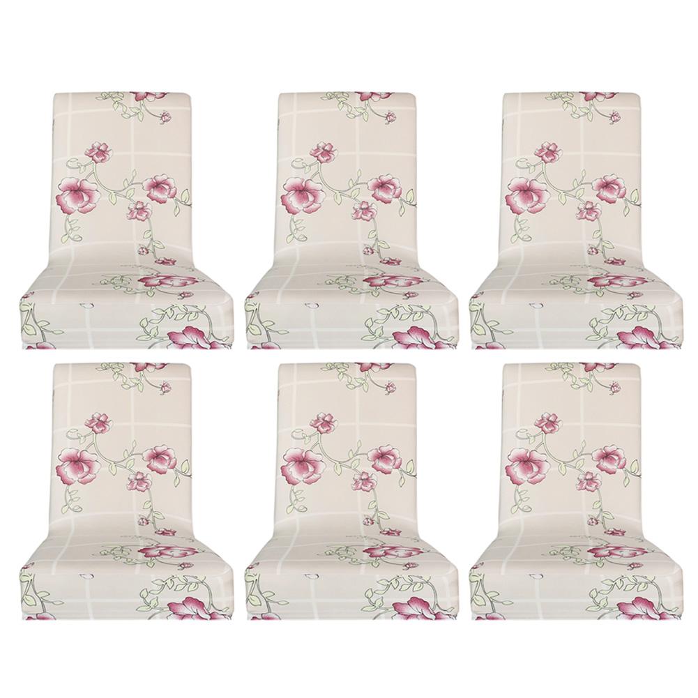 

6pcs Flower Printing Stretch Chair Cover Hotel Banquet Elastic Seat Covers, 501 Original