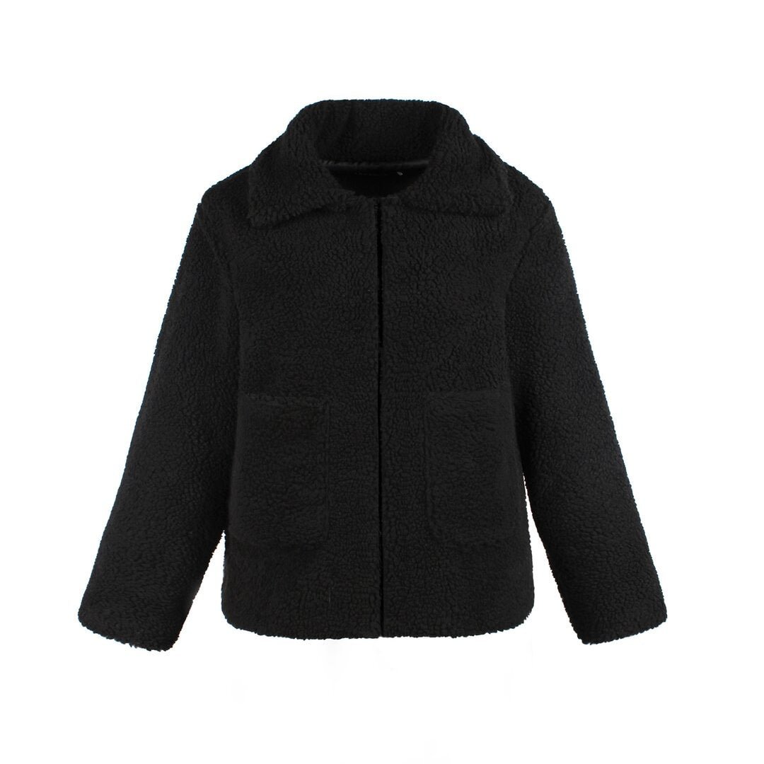 Fleece Jacket Solid Color Faux Fur Coat