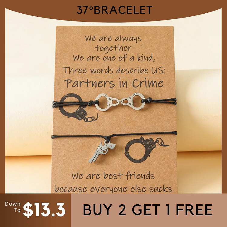 Pistol Handcuffs Friendship Bracelet