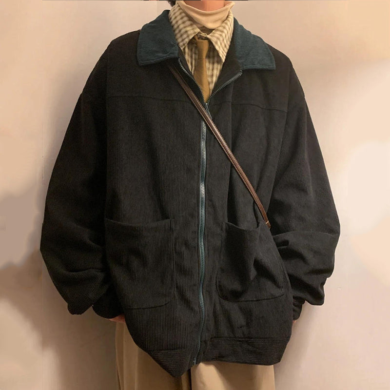 Vintage Corduroy Contrast Color Jacket