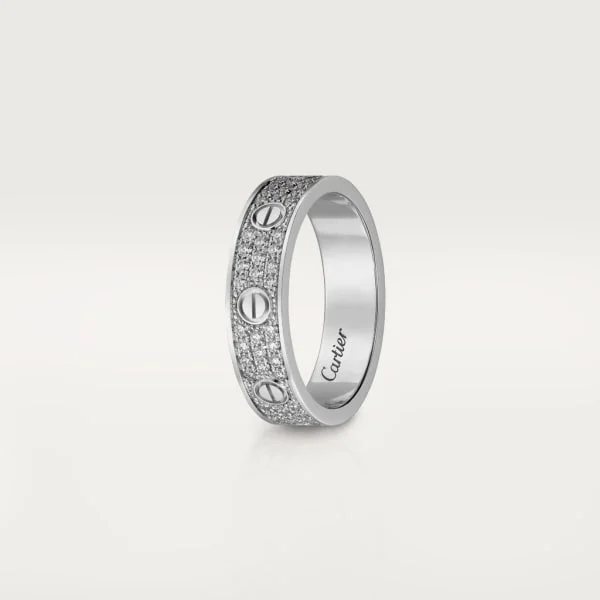 Love wedding band, diamond-paved white gold, diamonds