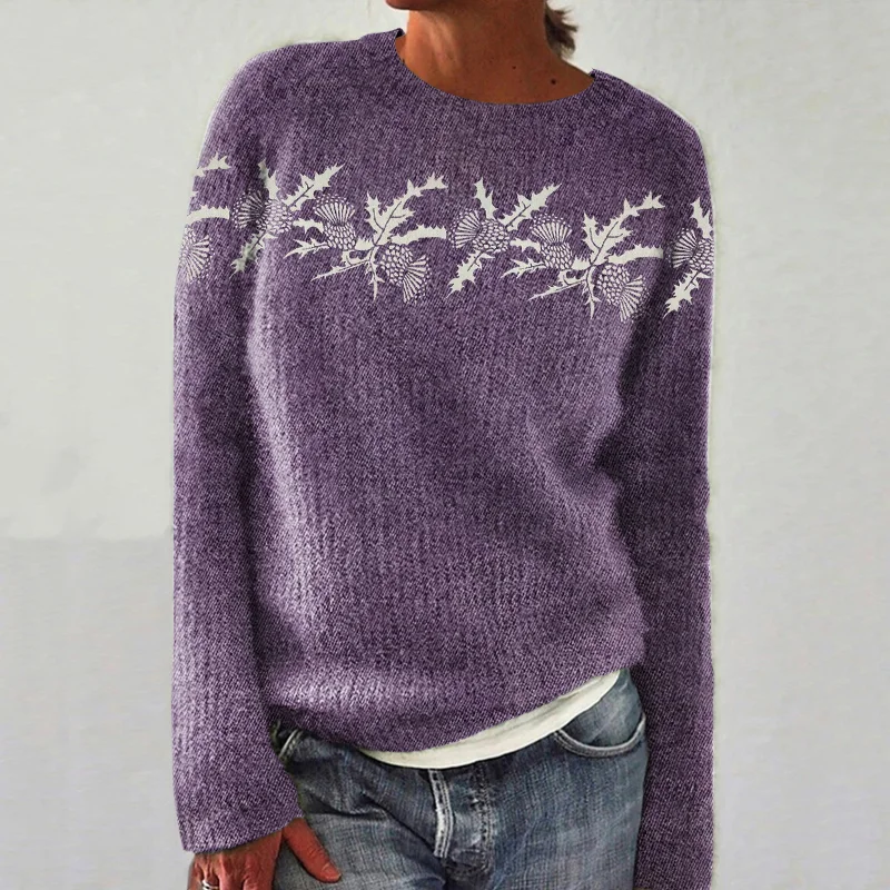 Scotland Thistle Cozy Knit Sweater