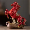 Ceramic horse statue a Chinese feng shui red horse ornament symbolizing good fortune in the Year of