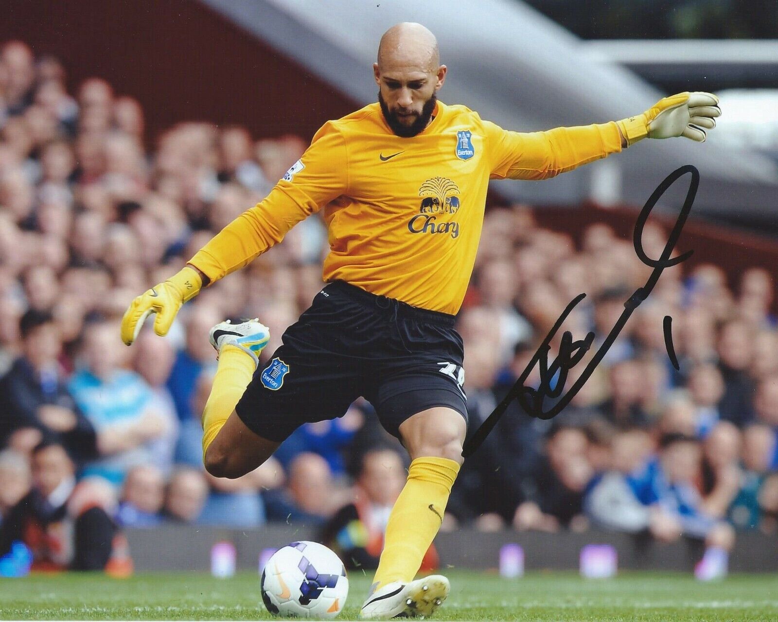 Tim Howard Signed 8×10 Photo Poster painting Everton FC Soccer Autographed COA