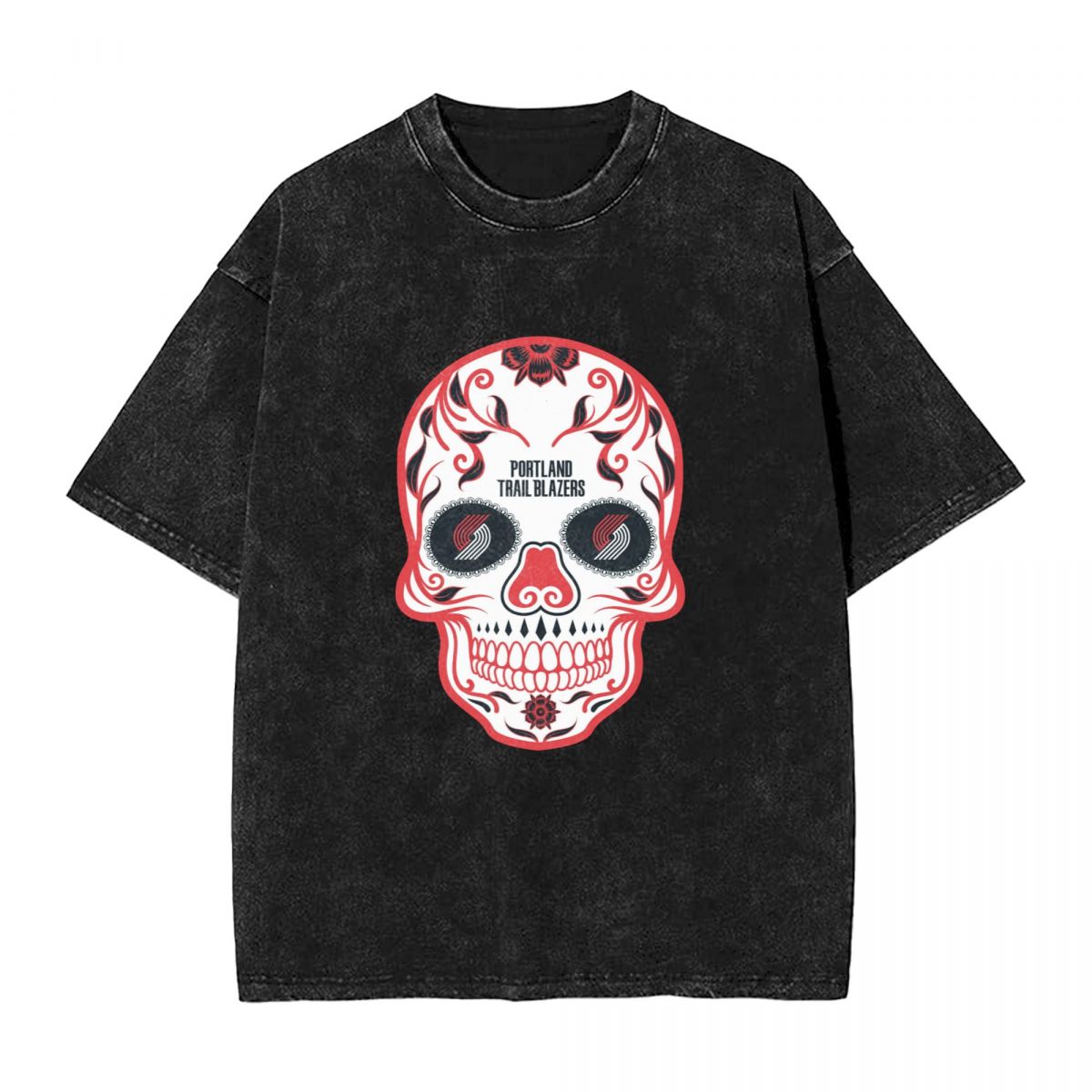Portland Trail Blazers Skull Men's Vintage Oversized T-Shirts
