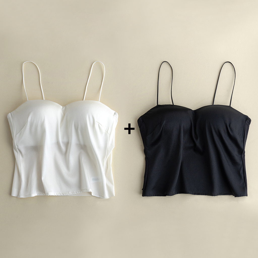 Silk Camisole With Built in Bra 2-Pack REAL SILK LIFE