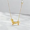 925 Sterling Silver Dachshund Pendant Necklaces