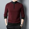 Men's Half Open Collar Zipper Knitwear